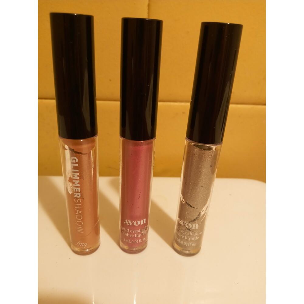 LOT OF 3 AVON Glimmer Shadow Liquid Eyeshadow Diamind Dust 0.07 fl oz